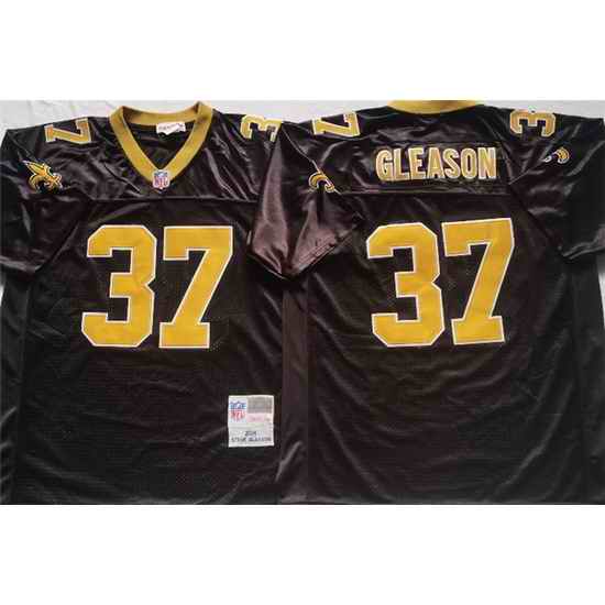 Men New Orleans Saints 37 GLEASON Black Stitched jersey